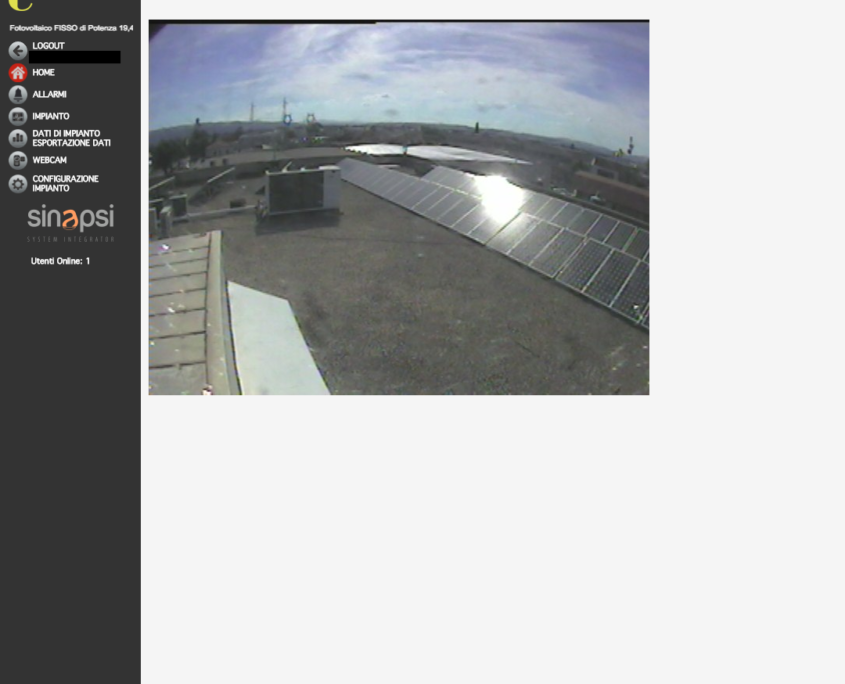 ESOLAR 3 - Interfaccia Web - visualizzazione realtime webcam